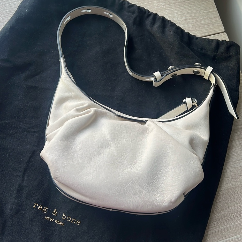 Rag & Bone antique white commuter mini hobo bag